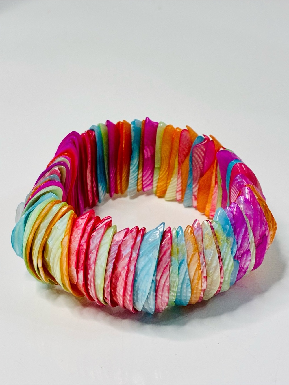 Source Unknown Multicolor Shell Disk Stretch Bracelet - Picture 2 of 16